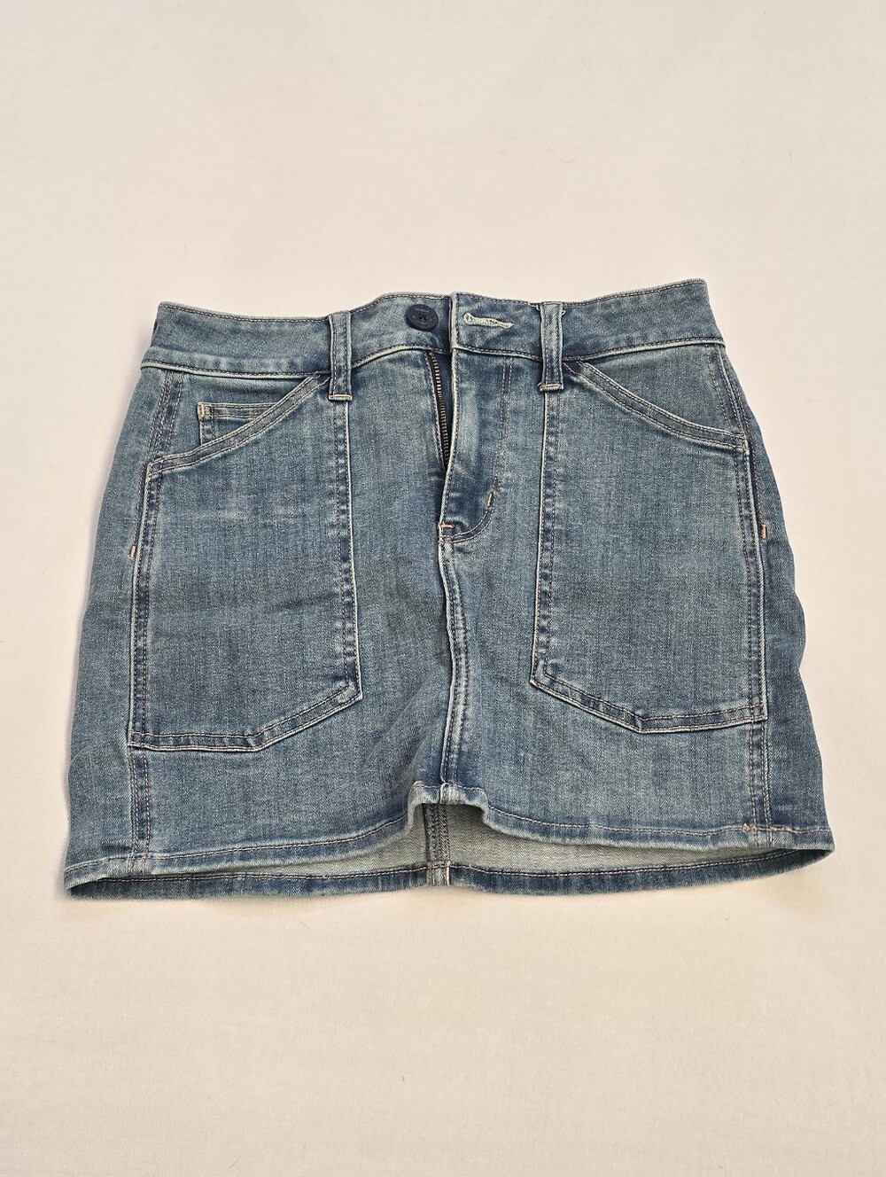 American Eagle Next Level Stretch Denim Mini Skirt - Classic Blue